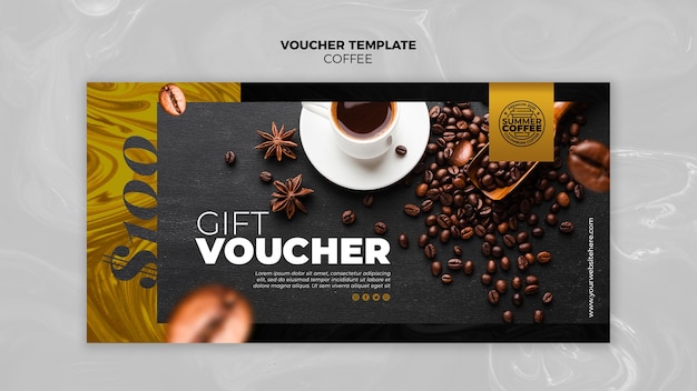 Coffee shop voucher template