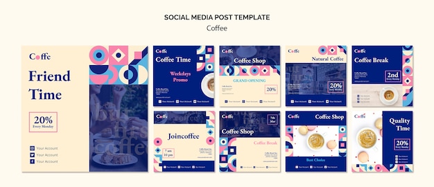 コーヒーソーシャルメディアの投稿テンプレート
