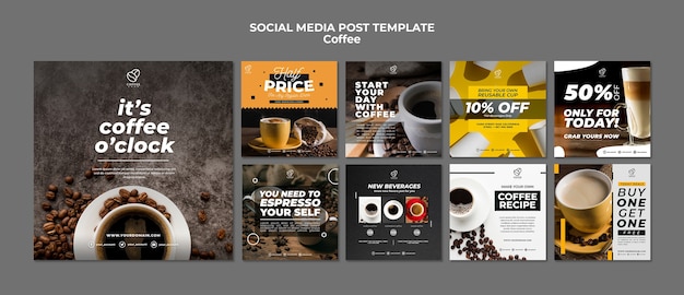 Coffee social media post template