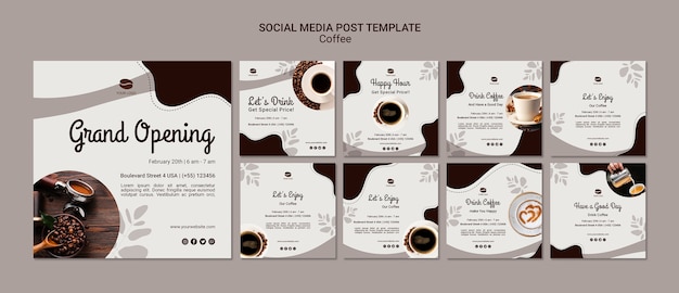 Free PSD coffee social media post template