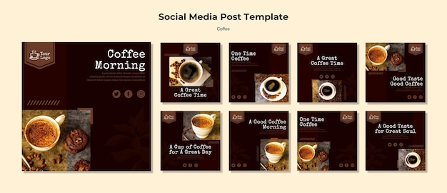 Coffee social media post template