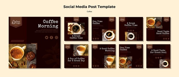コーヒーソーシャルメディアの投稿テンプレート