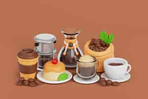 Free PSD coffee still life background