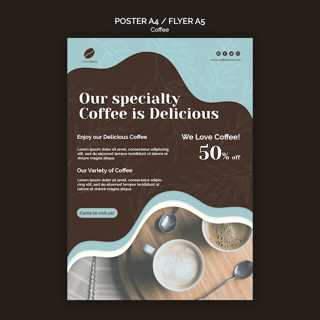 Coffee store poster template