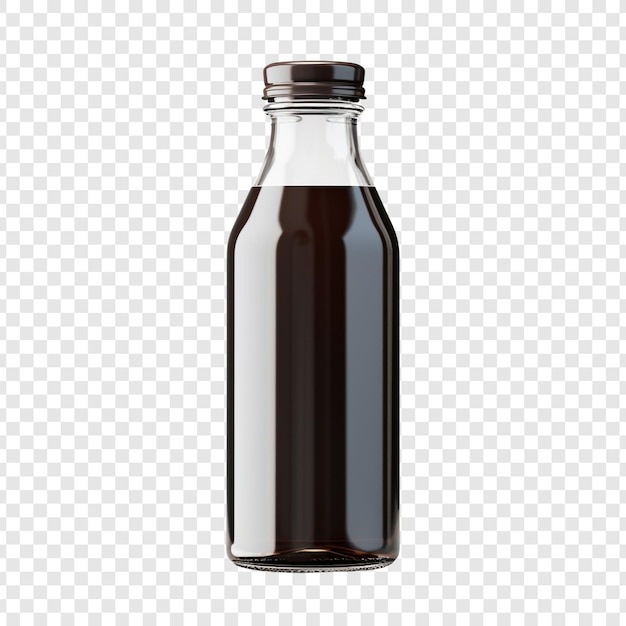 Free PSD coffee syrup bottle isolated on transparent background