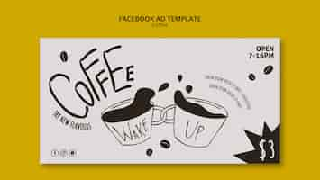 PSD gratuito progettazione del modello di caffè