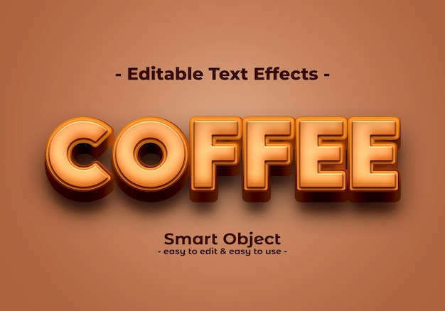 Free PSD coffee-text-style-effect