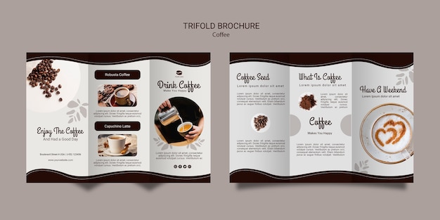 Coffee trifold brochure template