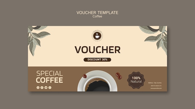 Free PSD coffee voucher template