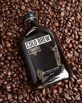 Cold brew coffee bottle mockup