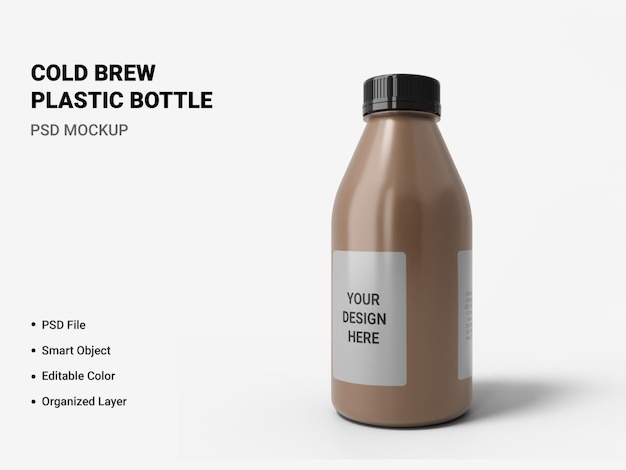 Download Free Psd Cold Brew Coffee Bottle Mockup Design