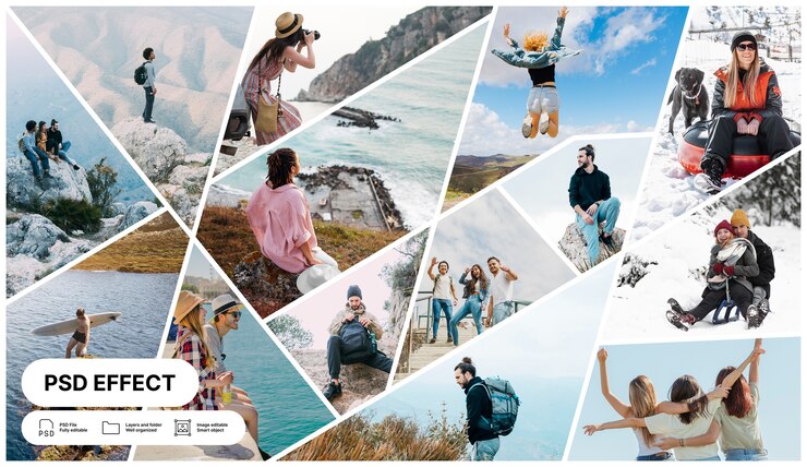 Free PSD collage grid effect overlay