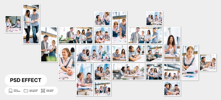 Free PSD collage grid effect overlay