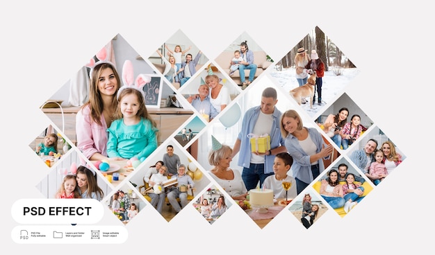 Collage grid photo effect