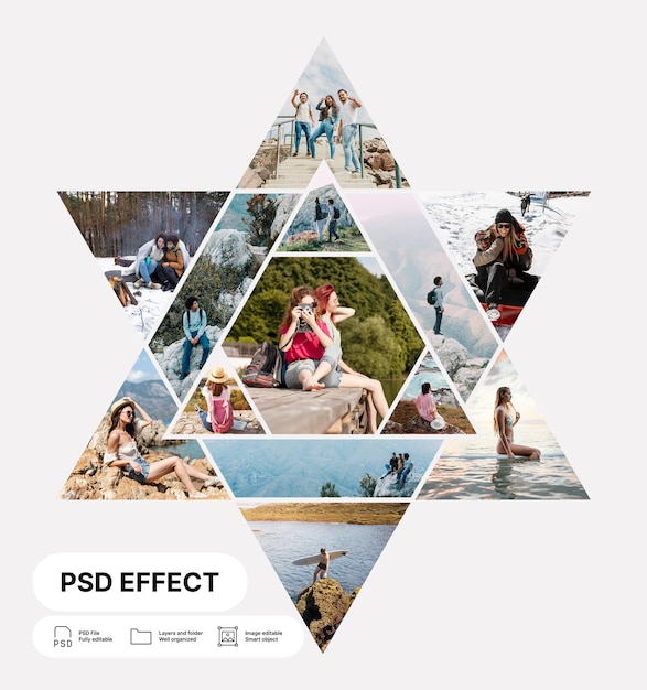 Free PSD collage grid photo effect