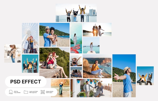 Free PSD collage grid photo effect