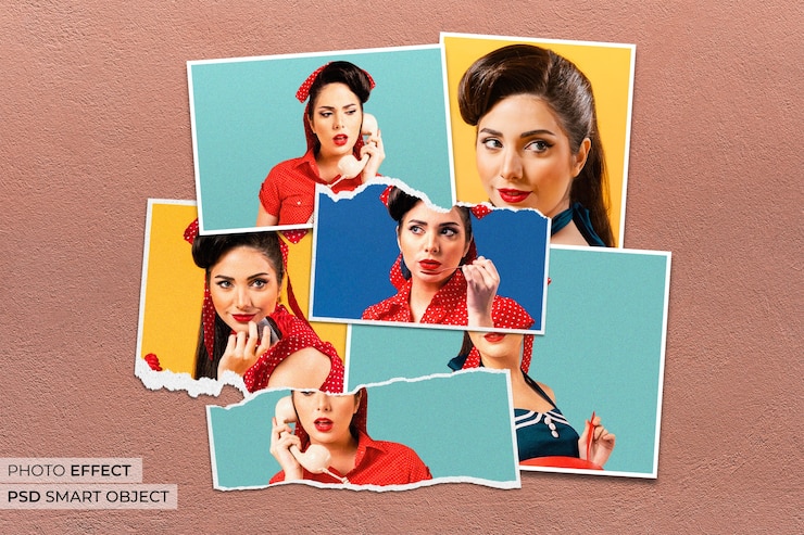 Free PSD collage photo effect