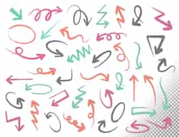 Free PSD collection of colorful arrows doodles