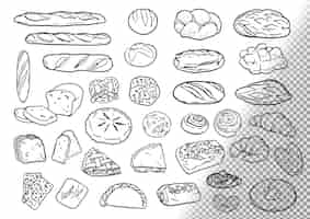 Free PSD collection of doodles for bakery