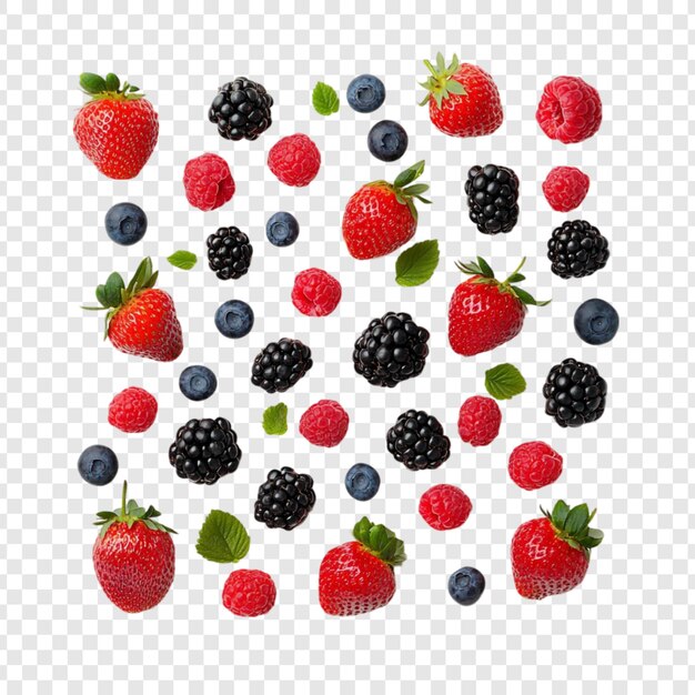 collection of fresh strawberries blackberries raspberries and blueberries