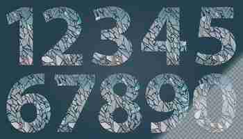 Free PSD collection of glass fragment numbers