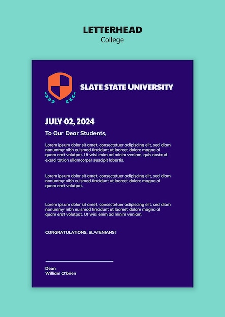 College  template design