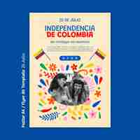 PSD gratuito modello del manifesto del giorno dell'indipendenza della colombia