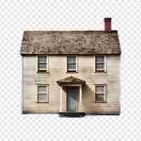 Free PSD colonial saltbox house isolated on transparent background