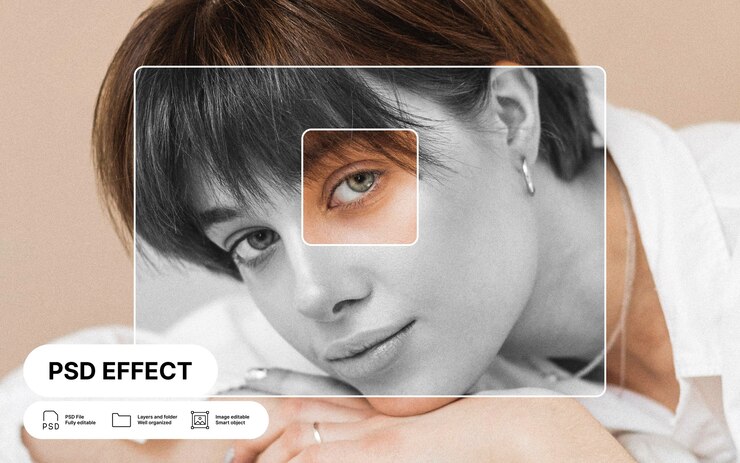 Free PSD color black and white photo effect