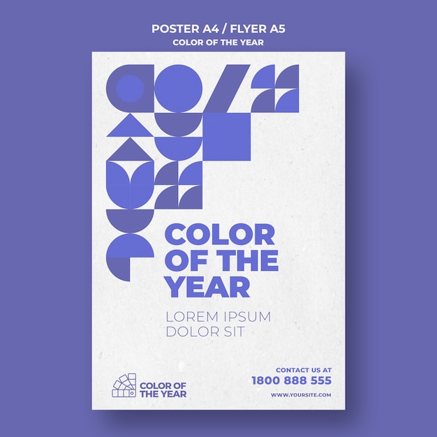 무료 PSD 2022년 올해의 색상 포스터 템플릿