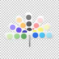 Free PSD color palette swatches icon isolated 3d render illustration