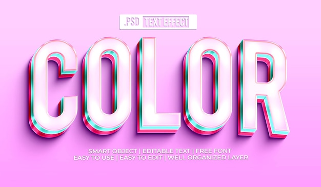 Free PSD color text style effect
