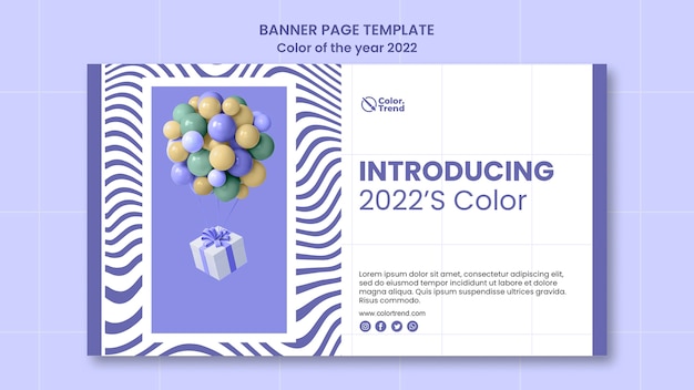 Color of the year 2022 banner template