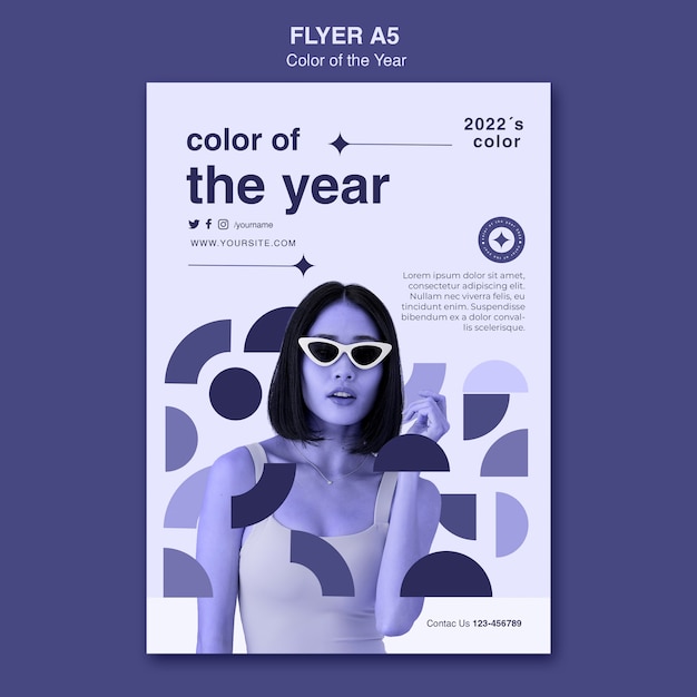 Free PSD color of the year 2022 flyer template