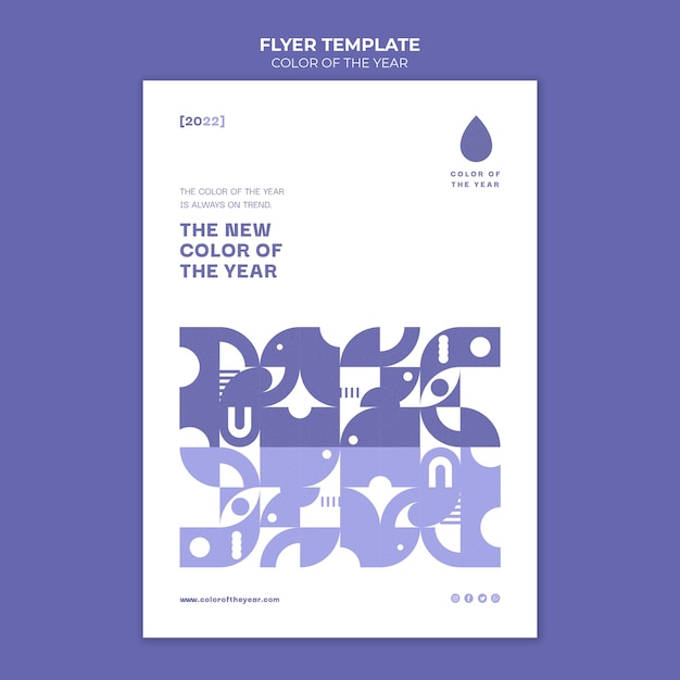 Free PSD color of the year 2022 flyer template