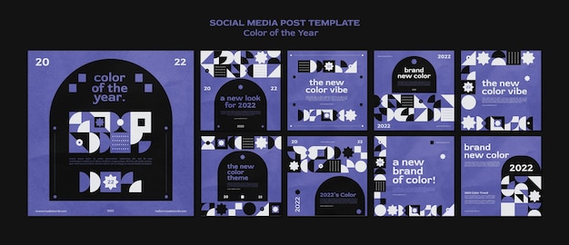 Free PSD color of the year 2022 instagram posts template