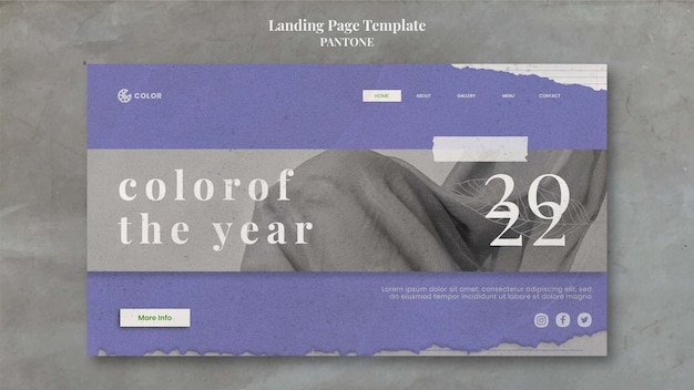 Free PSD color of the year 2022 landing page template