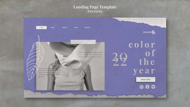 Free PSD color of the year 2022 landing page template