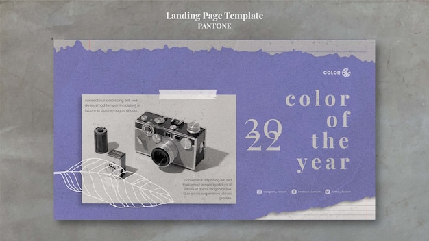 Free PSD color of the year 2022 landing page template