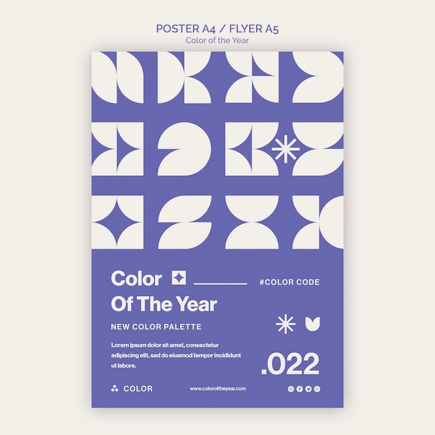 Color of the year 2022 poster or flyer template