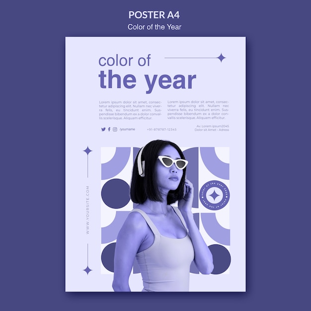 Color of the year 2022 poster template