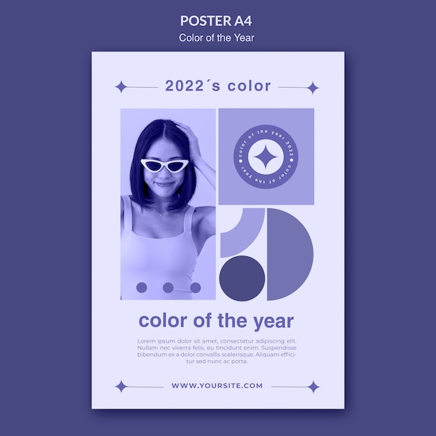 Free PSD color of the year 2022 poster template