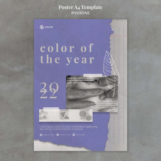 Free PSD color of the year 2022 poster template