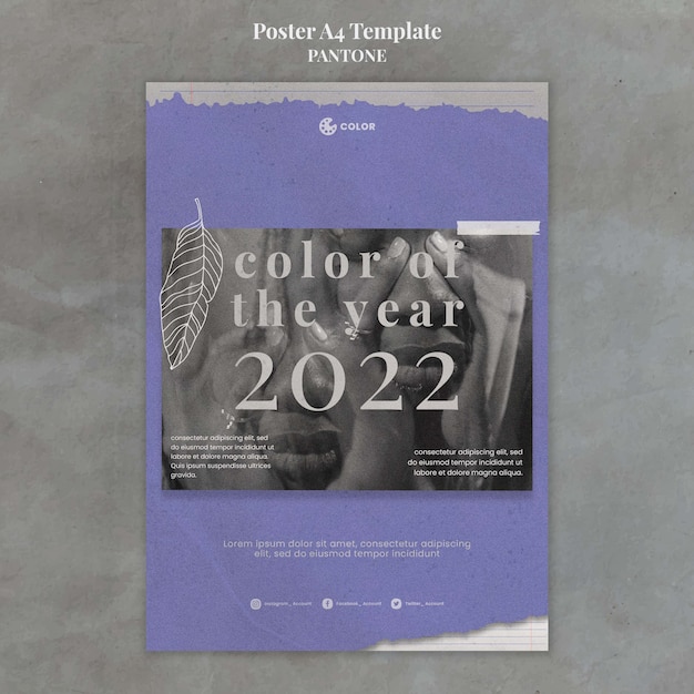 Free PSD color of the year 2022 poster template