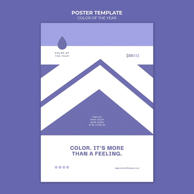 Free PSD color of the year 2022 poster template