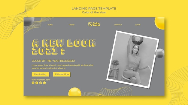 Free PSD color of the year landing page template