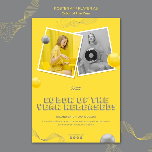 Free PSD color of the year poster template