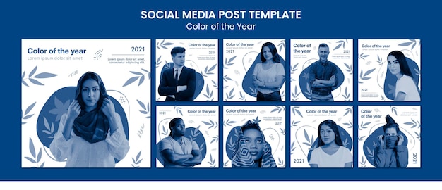 PSD gratuito colore dei post sui social media dell'anno