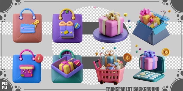 Красочные 3D-подарки и сумки для праздничных тем
