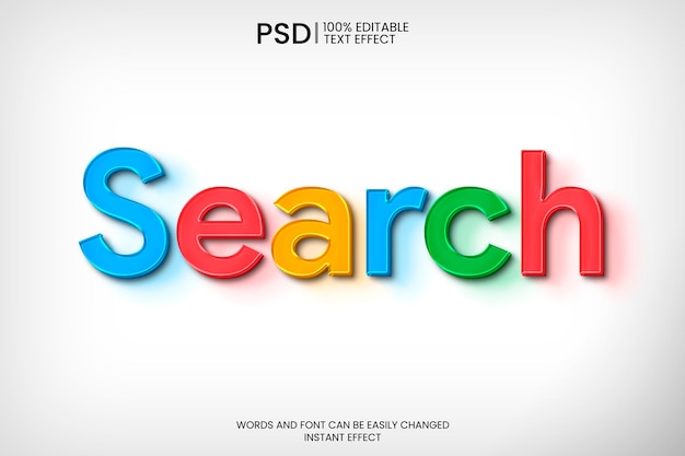 Free PSD colorful 3d style text effect